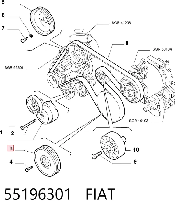 Шкив коленвала 55196301 Fiat/Alfa/Lancia