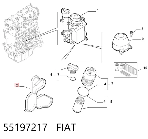 Прокладка масляного фильтра 55197217 Fiat/Alfa/Lancia