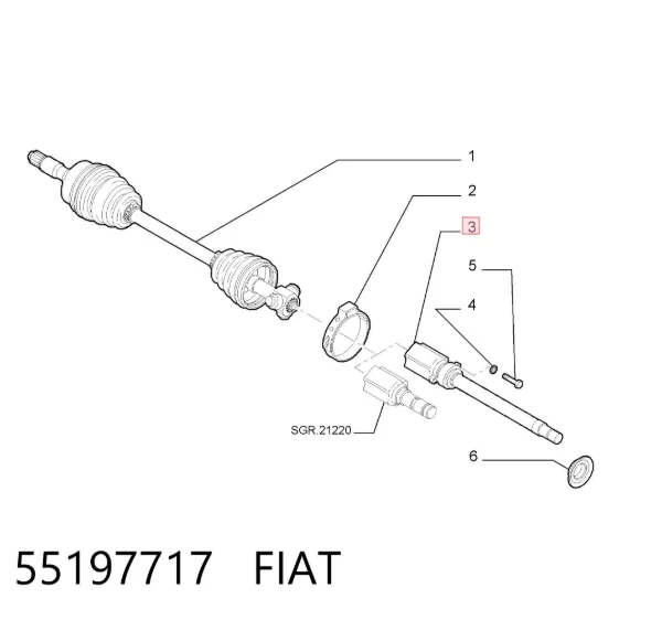 ШРУС внутренний правый 55197717 Fiat/Alfa/Lancia