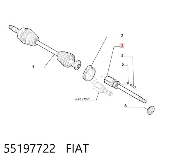 ШРУС внутренний правый 55197722 Fiat/Alfa/Lancia