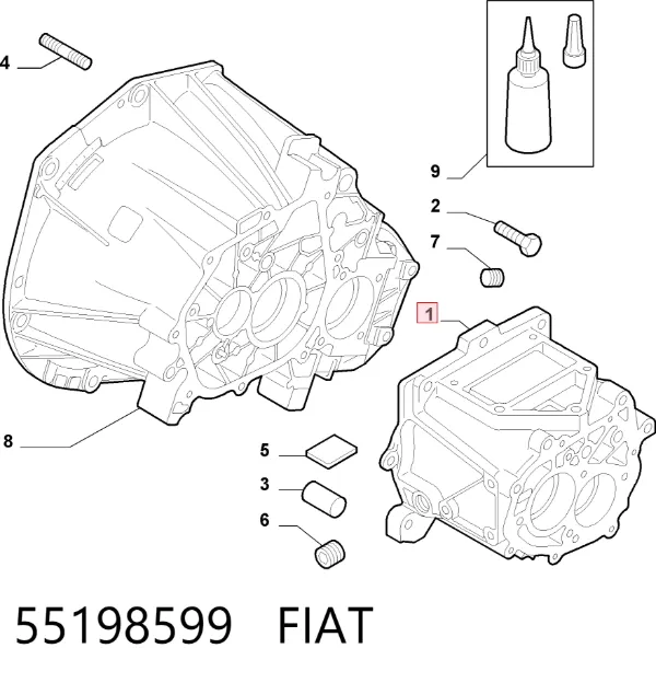 Корпус коробки передач АКПП/КПП 55198599 Fiat/Alfa/Lancia