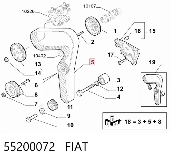 Ремень ГРМ 55200072 Fiat/Alfa/Lancia