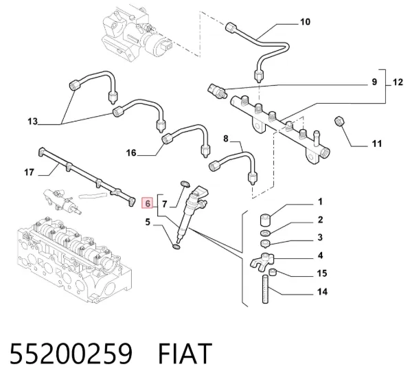 Топливные форсунки 55200259 Fiat/Alfa/Lancia