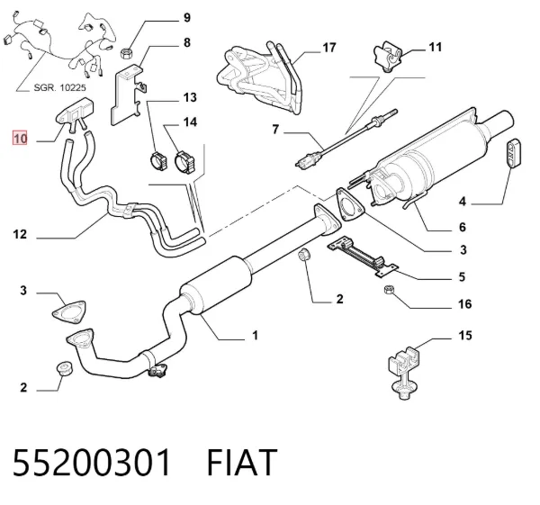 Датчик давления выхлопных газов 55200301 Fiat/Alfa/Lancia