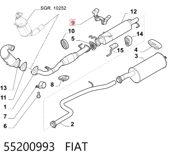 Подушка глушителя 55200993 Fiat/Alfa/Lancia