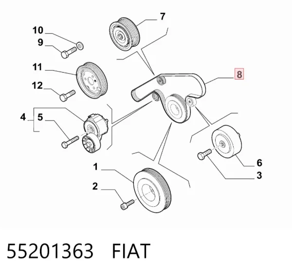 Ремень генератора 55201363 Fiat/Alfa/Lancia