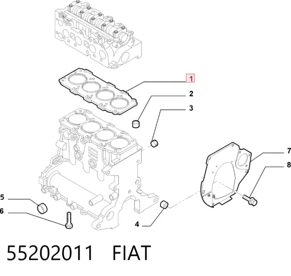 Прокладка ГБЦ 55202011 Fiat/Alfa/Lancia