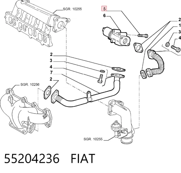 Клапан ЕГР 55204236 Fiat/Alfa/Lancia