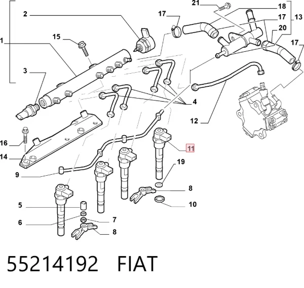 Топливные форсунки 55214192 Fiat/Alfa/Lancia