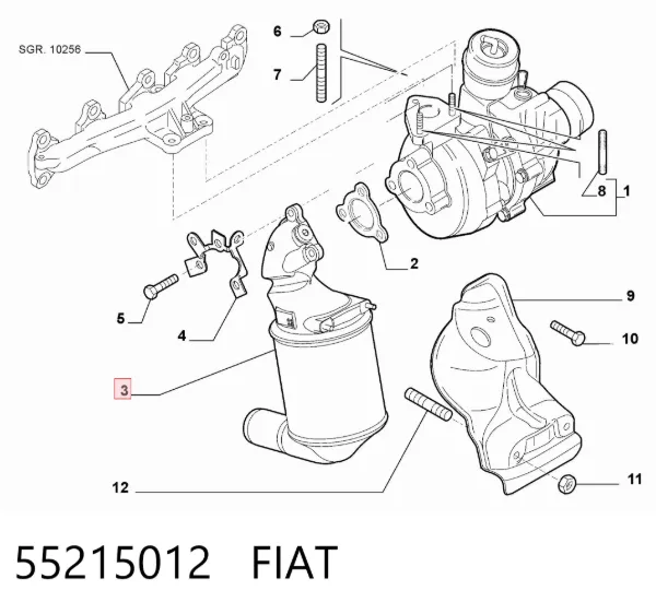 Катализатор 55215012 Fiat/Alfa/Lancia