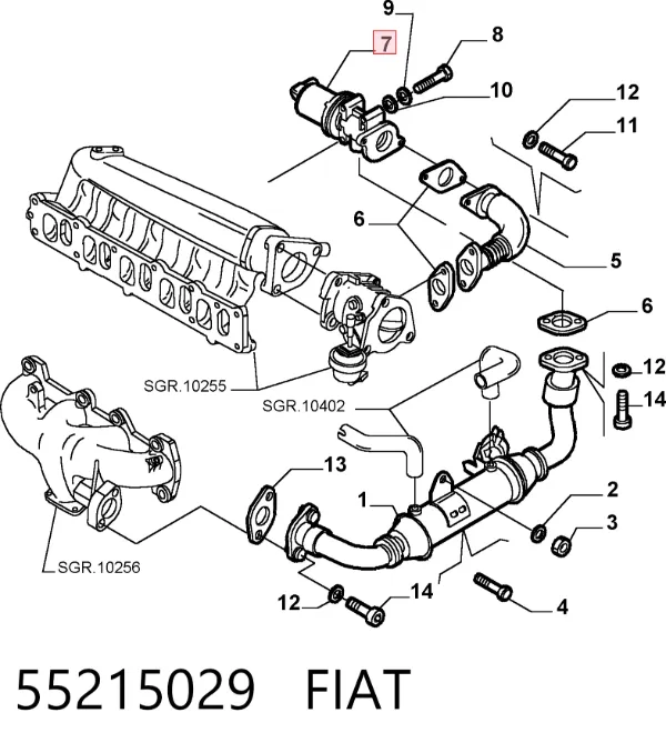 Клапан ЕГР 55215029 Fiat/Alfa/Lancia