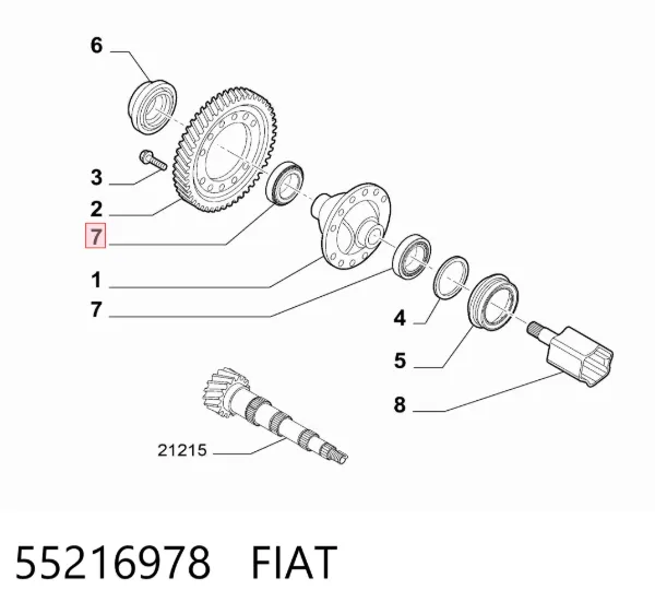 Подшипник дифференциала переднего моста 55216978 Fiat/Alfa/Lancia