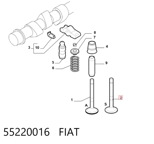 Выпускной клапан 55220016 Fiat/Alfa/Lancia