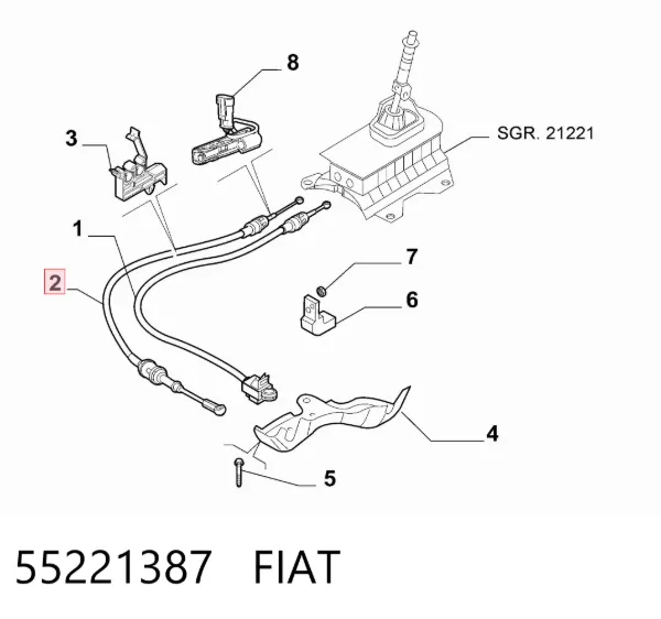 Трос переключения передач 55221387 Fiat/Alfa/Lancia
