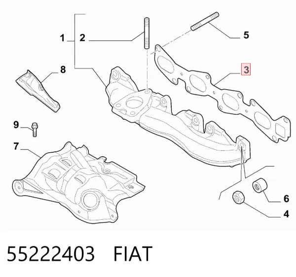 Прокладка коллектора 55222403 Fiat/Alfa/Lancia