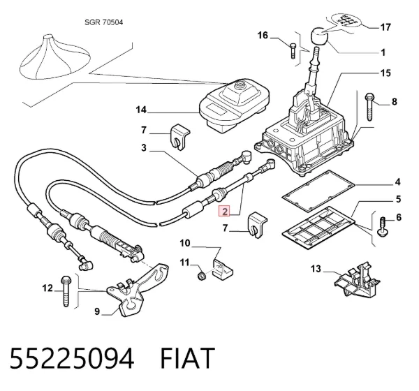 Трос переключения передач, селектора 55225094 Fiat/Alfa/Lancia