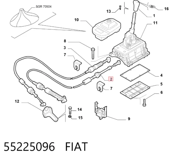 Трос переключения передач 55225096 Fiat/Alfa/Lancia
