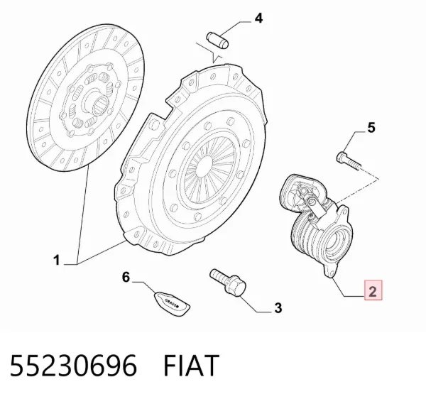 Рабочий цилиндр сцепления в сборе 55230696 Fiat/Alfa/Lancia