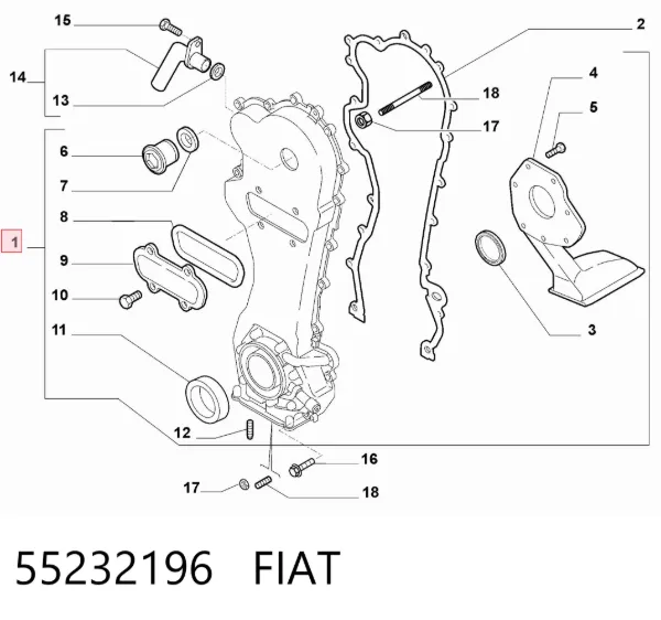 Масляный насос 55232196 Fiat/Alfa/Lancia