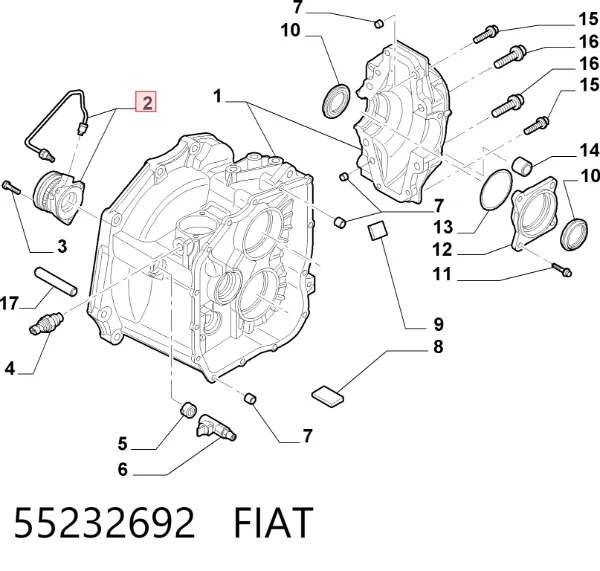 Рабочий цилиндр сцепления в сборе 55232692 Fiat/Alfa/Lancia