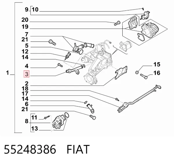 Патрубок системы охлаждения 55248386 Fiat/Alfa/Lancia