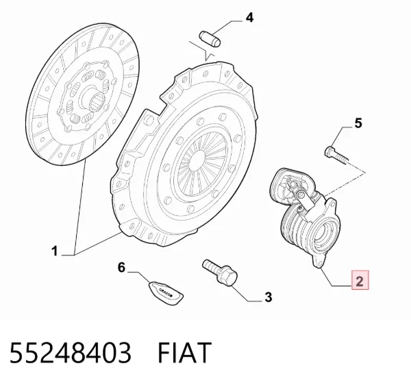 Рабочий цилиндр сцепления в сборе 55248403 Fiat/Alfa/Lancia
