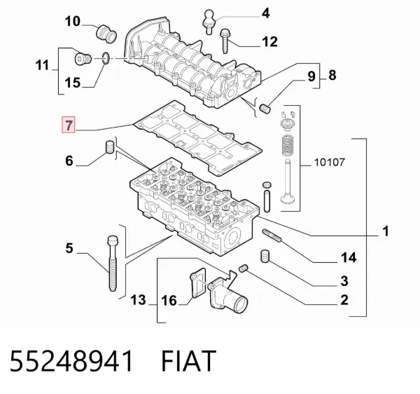 Прокладка клапанной крышки 55248941 Fiat/Alfa/Lancia