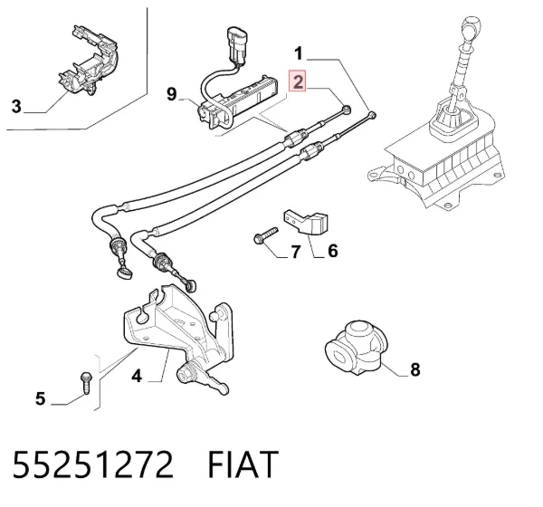 Трос КПП 55251272 Fiat/Alfa/Lancia