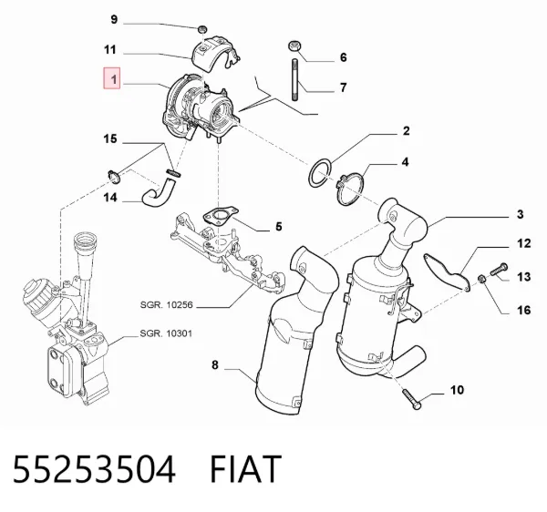 Турбина 55253504 Fiat/Alfa/Lancia