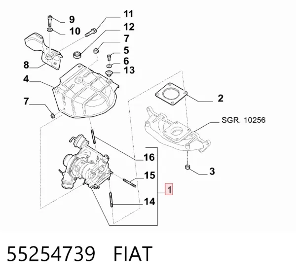 Турбина 55254739 Fiat/Alfa/Lancia