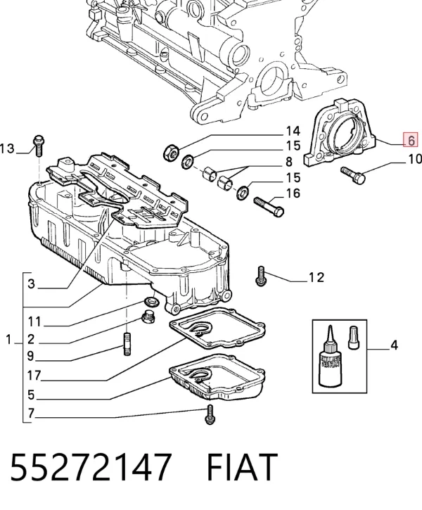 Сальник коленвала задний 55272147 Fiat/Alfa/Lancia