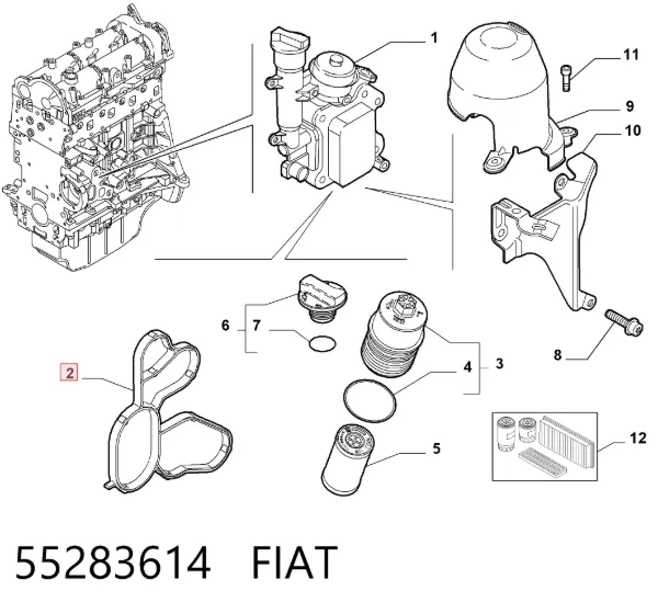Прокладка масляного фильтра 55283614 Fiat/Alfa/Lancia