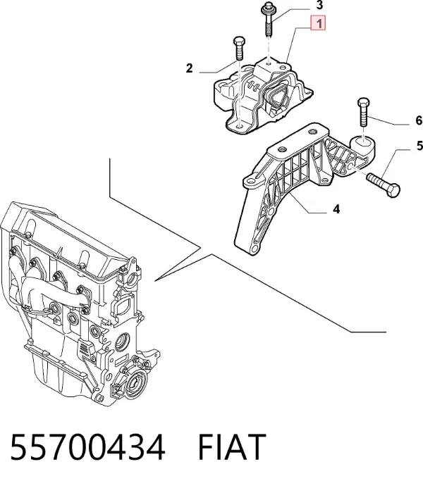 Задняя опора двигателя 55700434 Fiat/Alfa/Lancia