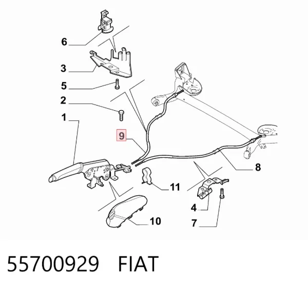 Трос ручника 55700929 Fiat/Alfa/Lancia