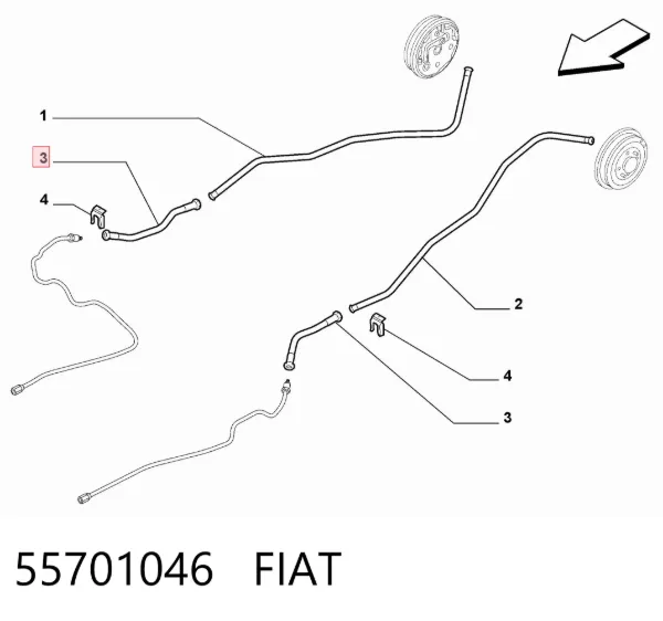 Задний тормозной шланг 55701046 Fiat/Alfa/Lancia