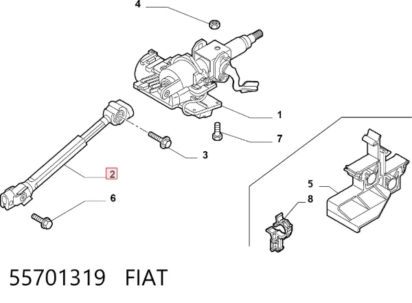 Вал рулевой колонки 55701319 Fiat/Alfa/Lancia