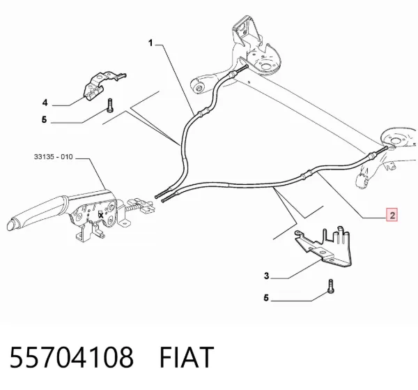 Трос ручника 55704108 Fiat/Alfa/Lancia