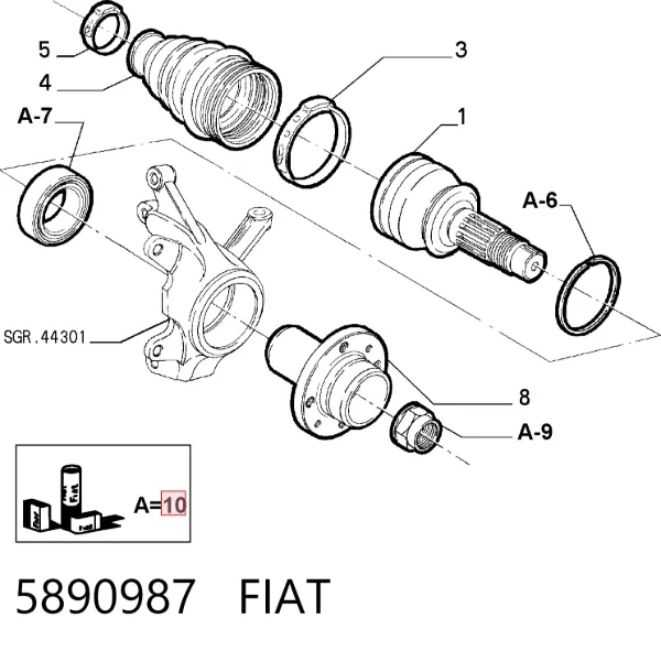 Подшипник ступицы 5890987 Fiat/Alfa/Lancia
