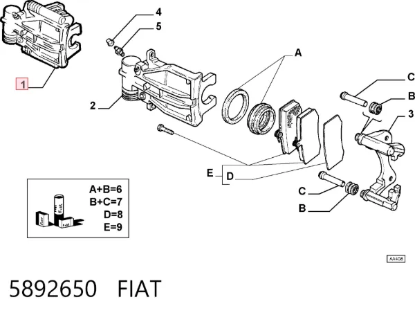 Задние тормозные колодки 5892650 Fiat/Alfa/Lancia