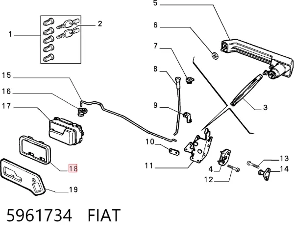 Облицовка внутренней ручки двери передней левой 5961734 Fiat/Alfa/Lancia