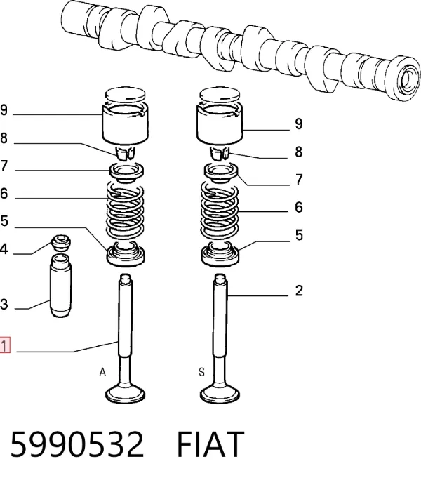 Впускной клапан 5990532 Fiat/Alfa/Lancia