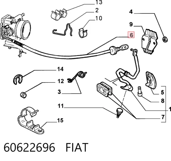 Трос газа 60622696 Fiat/Alfa/Lancia