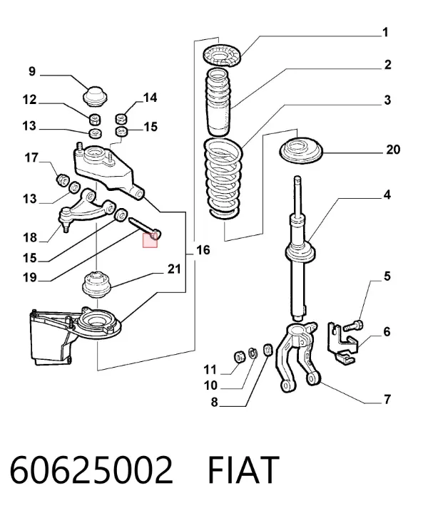 Опора переднего амортизатора 60625002 Fiat/Alfa/Lancia