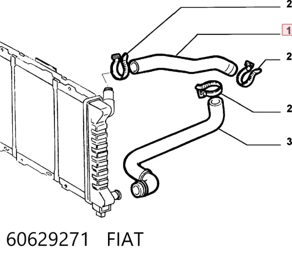 Патрубок радиатора печки 60629271 Fiat/Alfa/Lancia