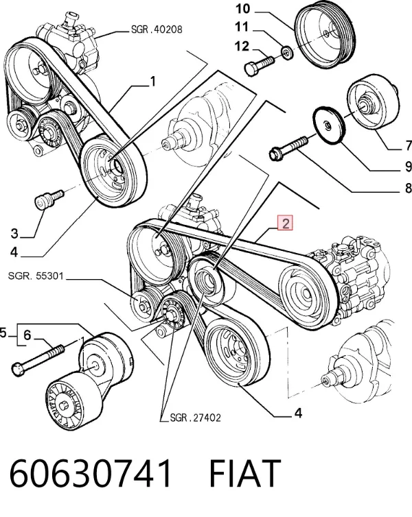 Ремень генератора 60630741 Fiat/Alfa/Lancia