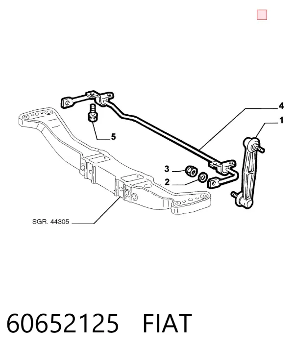 Стабилизатор задний 60652125 Fiat/Alfa/Lancia