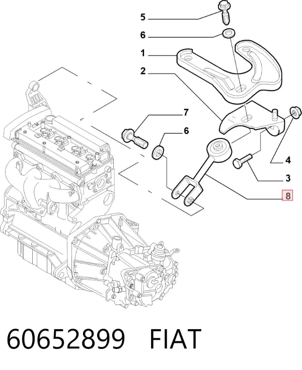 Верхняя опора двигателя 60652899 Fiat/Alfa/Lancia
