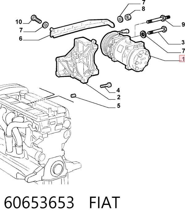 Компрессор кондиционера 60653653 Fiat/Alfa/Lancia