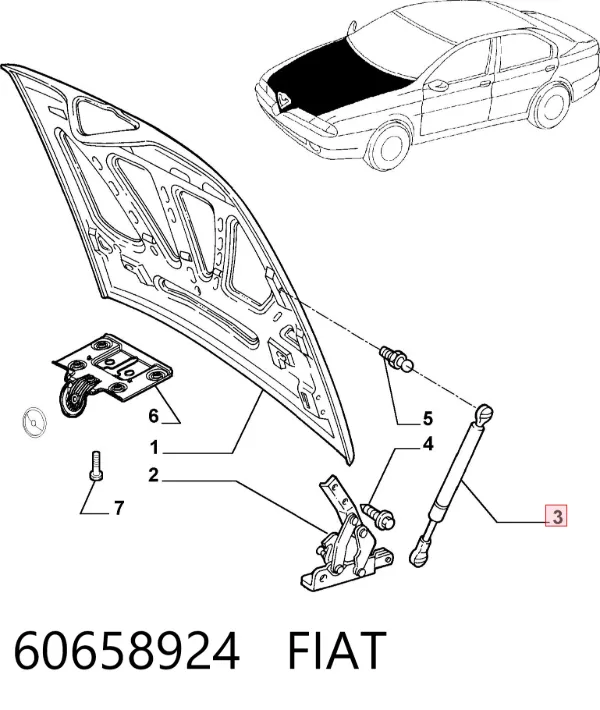 Амортизатор капота 60658924 Fiat/Alfa/Lancia