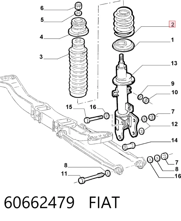 Задняя пружина 60662479 Fiat/Alfa/Lancia